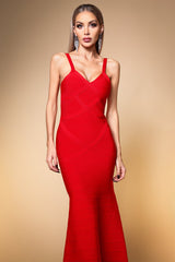 Mariah Stretch S Fit Dress in Red