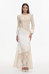 Mariah White Lace Maxi Dress for Formal Occasions