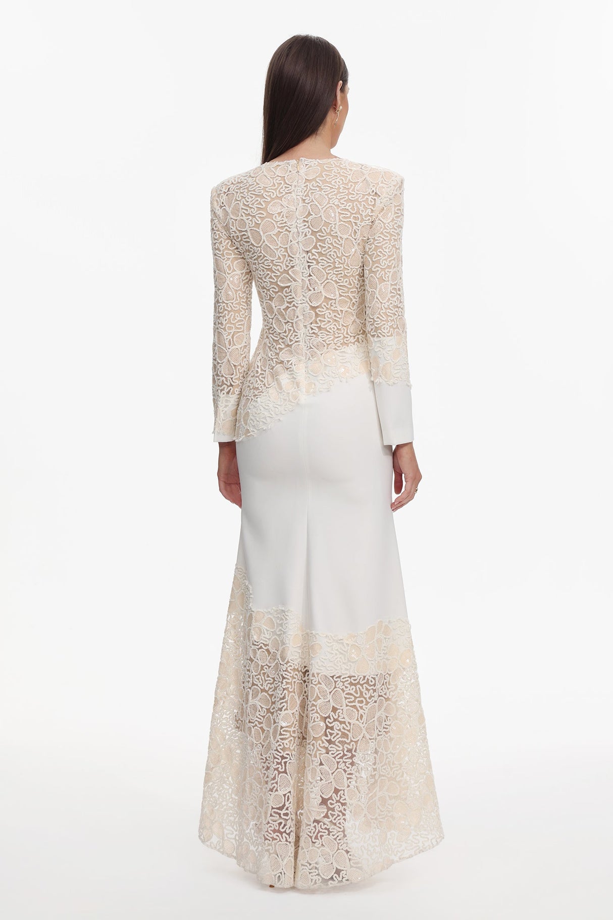 Mariah White Lace Maxi Dress for Formal Occasions