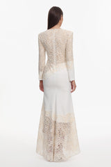 Mariah White Lace Maxi Dress for Formal Occasions