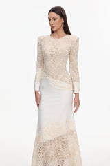 Mariah White Lace Maxi Dress for Formal Occasions