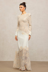 Mariah White Lace Maxi Dress for Formal Occasions