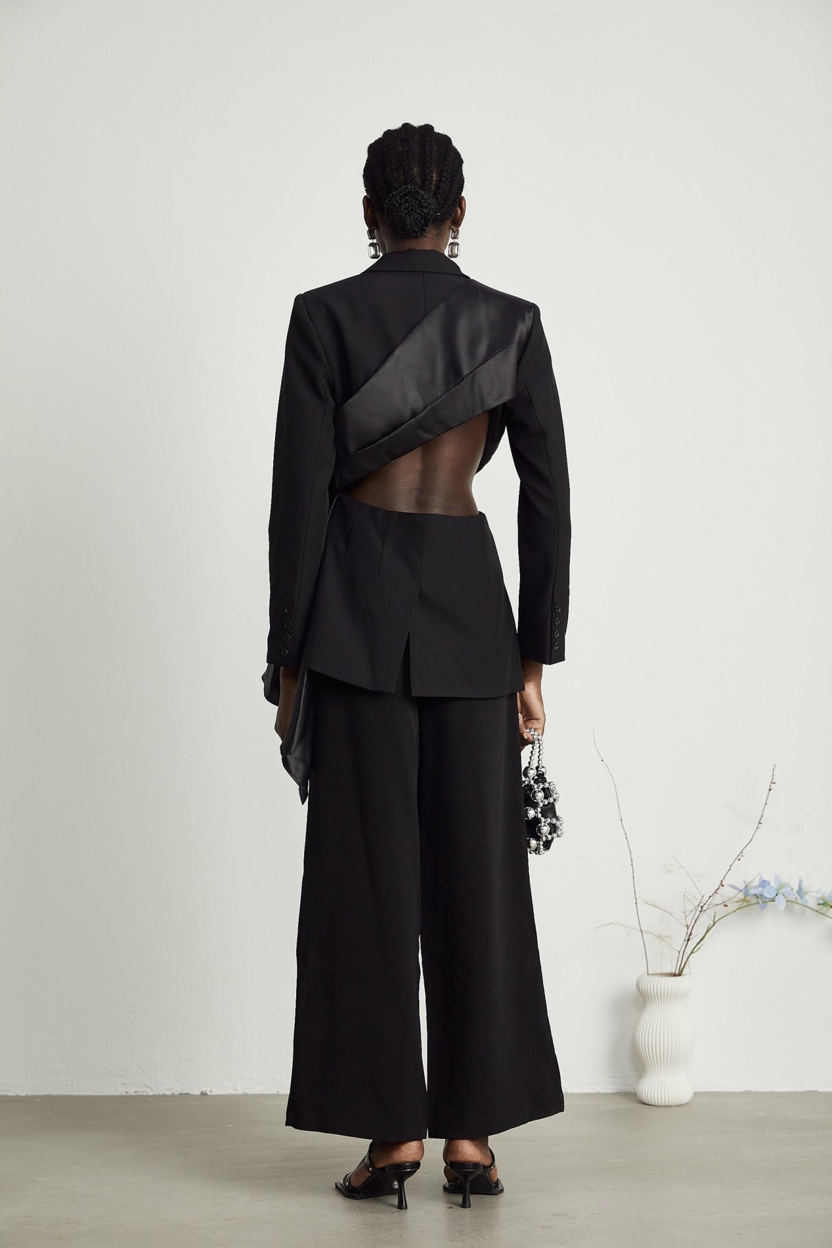 Mariangela Blazer Mariangela Oversize Bow Tie Black Blazer