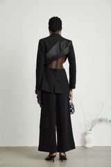 Mariangela Blazer Mariangela Oversize Bow Tie Black Blazer