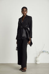 Mariangela Blazer Mariangela Oversize Bow Tie Black Blazer