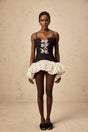 Marianna Mini Dress Polka Dot Bow Mesh Black White Puff Skirt