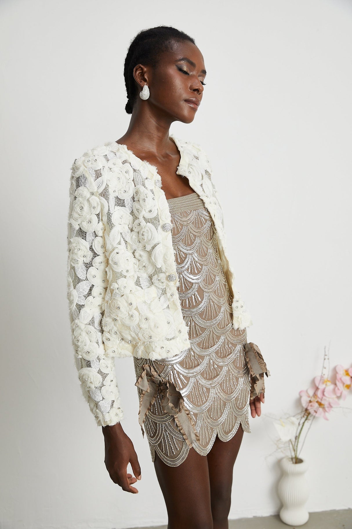 Marianne floralappliqué embellished jacket