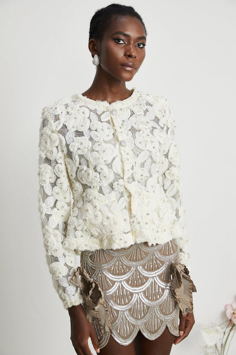 Marianne floralappliqué embellished jacket