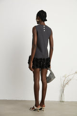 Marianne petaltrim wool mini dress