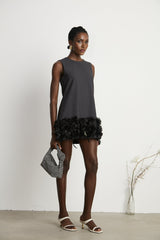 Marianne petaltrim wool mini dress