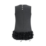 Marianne petaltrim wool mini dress