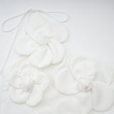 Mariarosa Mini Dress Mariarosa White Faux Flower Tie Side Zip