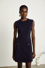 Mariarosa Top & Dress Dark Blue Knitted Matching Set