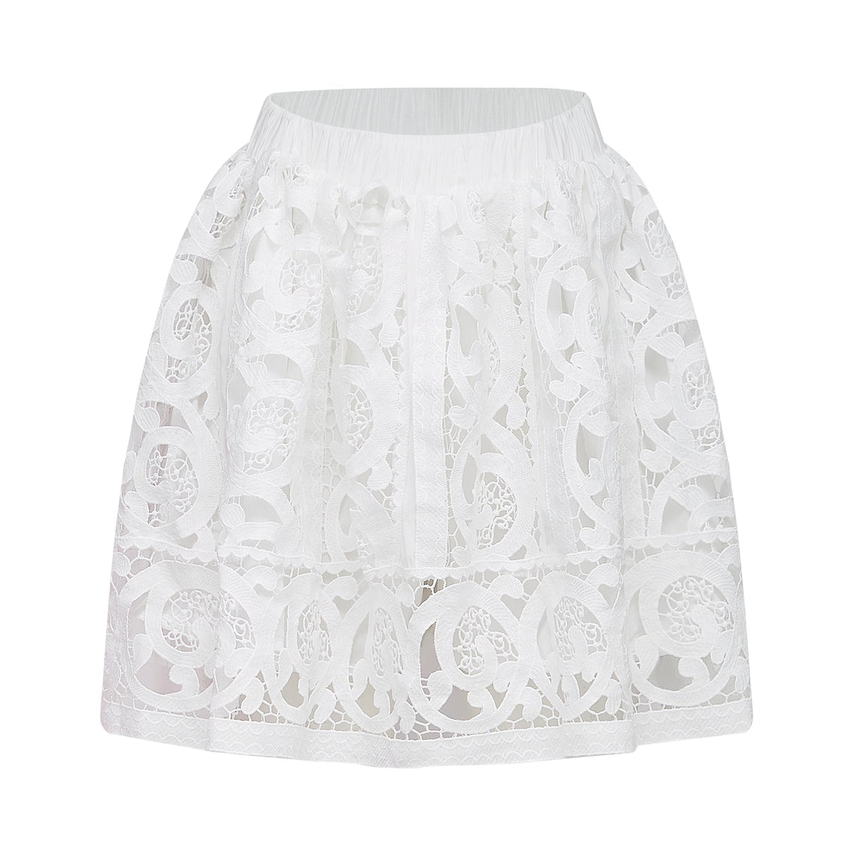 Marie lacefloral embellished shirt  skirt matching set