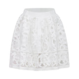 Marie lacefloral embellished shirt  skirt matching set