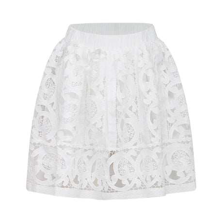Marie lacefloral embellished shirt  skirt matching set