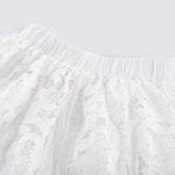 Marie lacefloral embellished shirt  skirt matching set