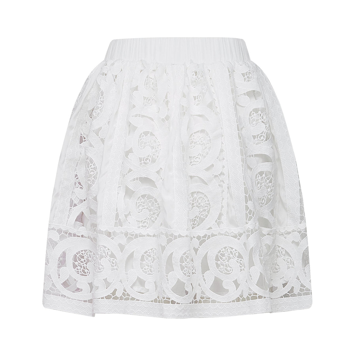 Marie lacefloral embellished shirt  skirt matching set
