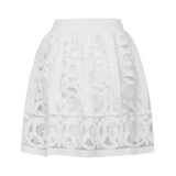 Marie lacefloral embellished shirt  skirt matching set