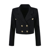 Mariella Jacket & Skirt Black Waffle Knit Set