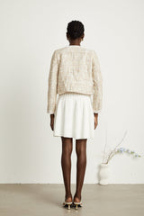 Marina Bouclé Tweed Jacket with Sequin Embellishment