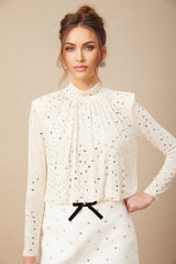 Mariolina Blouse Mariolina Crystal Embellished Pleated