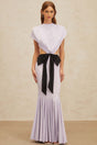 Mariolina Maxi Dress - Cap Sleeves - Cut - Out Design - Open Back detail