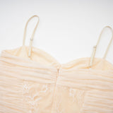 Mariolina Sleeveless Midi Dress with Bustier Style and Lace Detailing