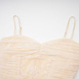 Mariolina Sleeveless Midi Dress with Bustier Style and Lace Detailing