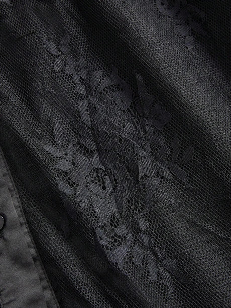 Marisa Midi Dress - Bishop Sleeve - High Waist - Elegant - Lace