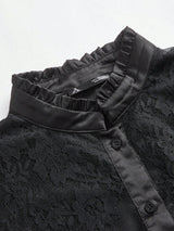 Marisa Midi Dress - Bishop Sleeve - High Waist - Elegant - Lace