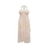 Mariuccia Halter Neck A - Line Midi Dress
