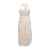 Mariuccia Halter Neck A - Line Midi Dress