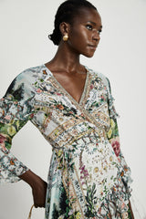 Mariuccia Mini Dress Renaissance Romance Ruffle & Crystal
