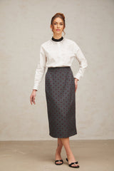 Mariuccia Shirt Mariuccia Color Blocked Crystal Embellished White