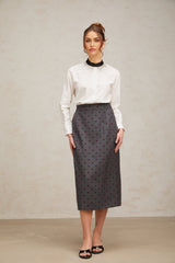 Mariuccia Shirt Mariuccia Color Blocked Crystal Embellished White