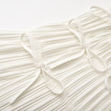 Mariuccia Skirt & Top Set White Pleated Open Back & Slit