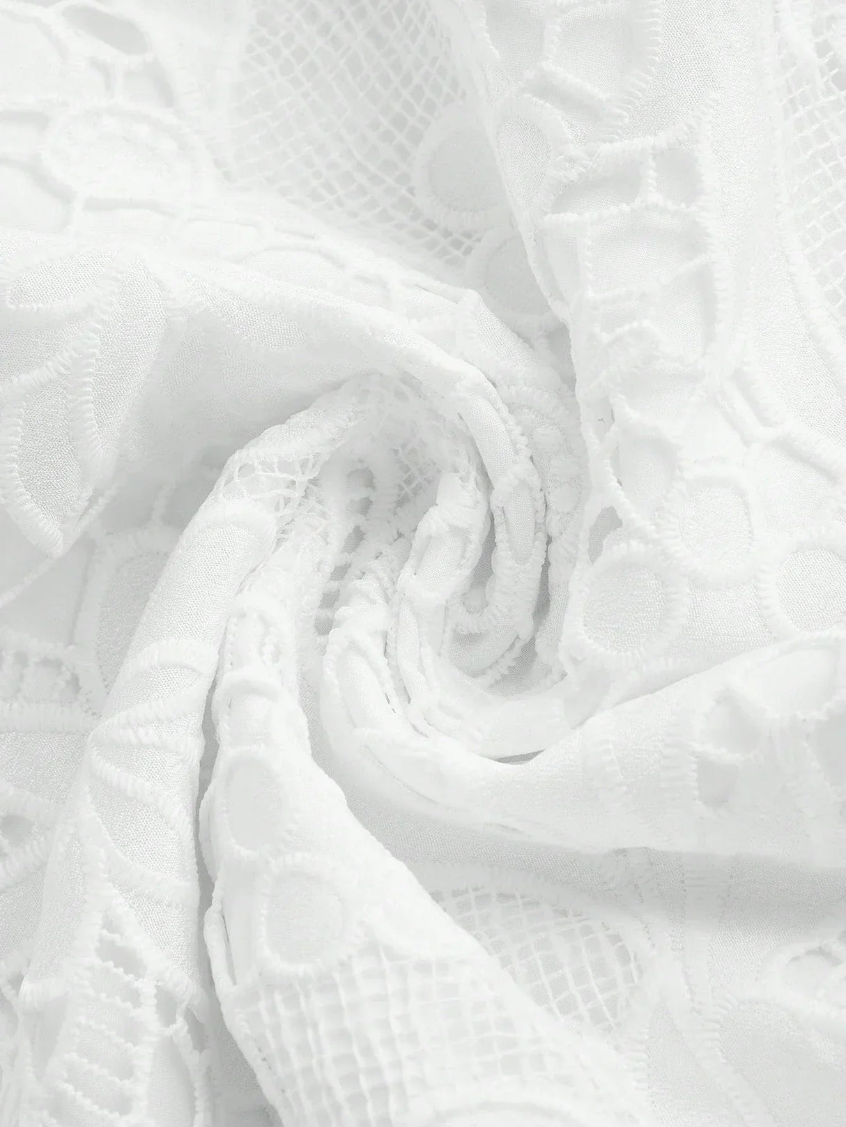 Delicate and ethereal, this white lace dress features intricate floral patterns that cascade gracefully, enhancing its.