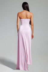 Martina Pink Satin Cut-Out Dress