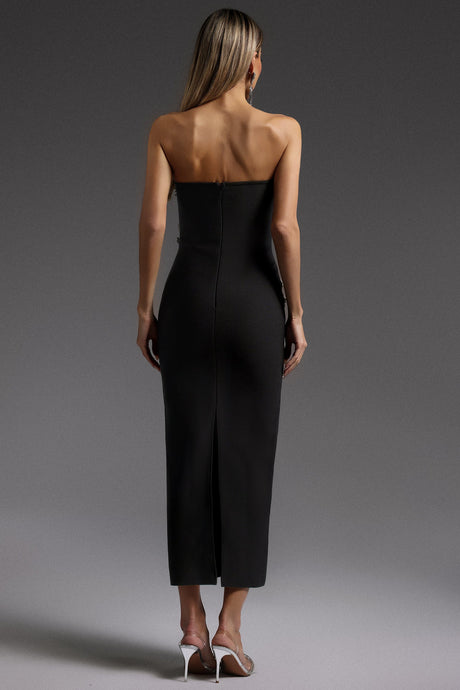 Mary Black Diamond Detail Maxi Dress