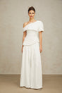 Mary Top & Trousers White Asymmetric One Shoulder Matching