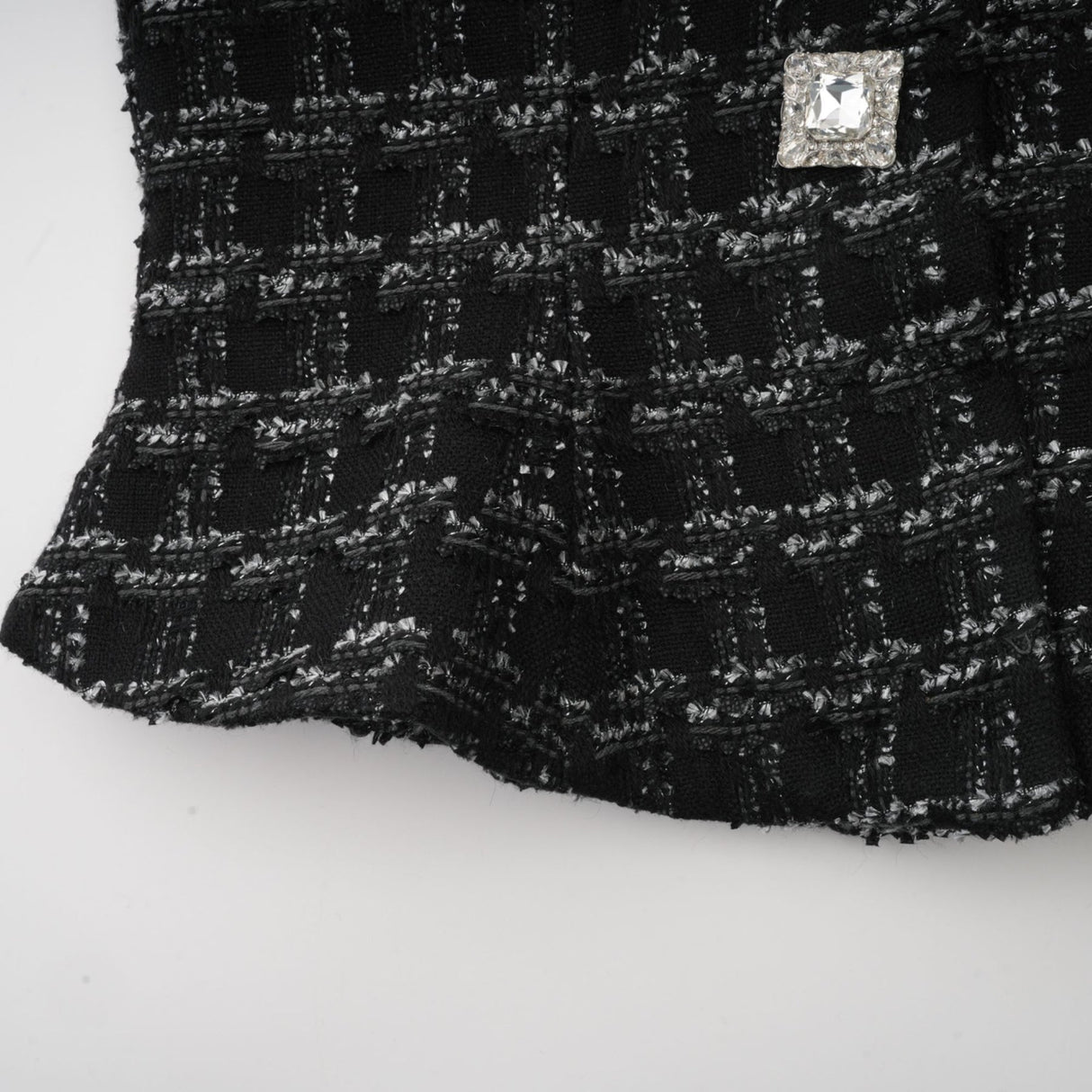 Matching set of black checked tweed vest top and skirt in Axelle style
