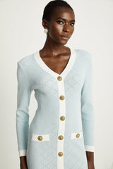 Mathilde blue checkpattern knit mini dress