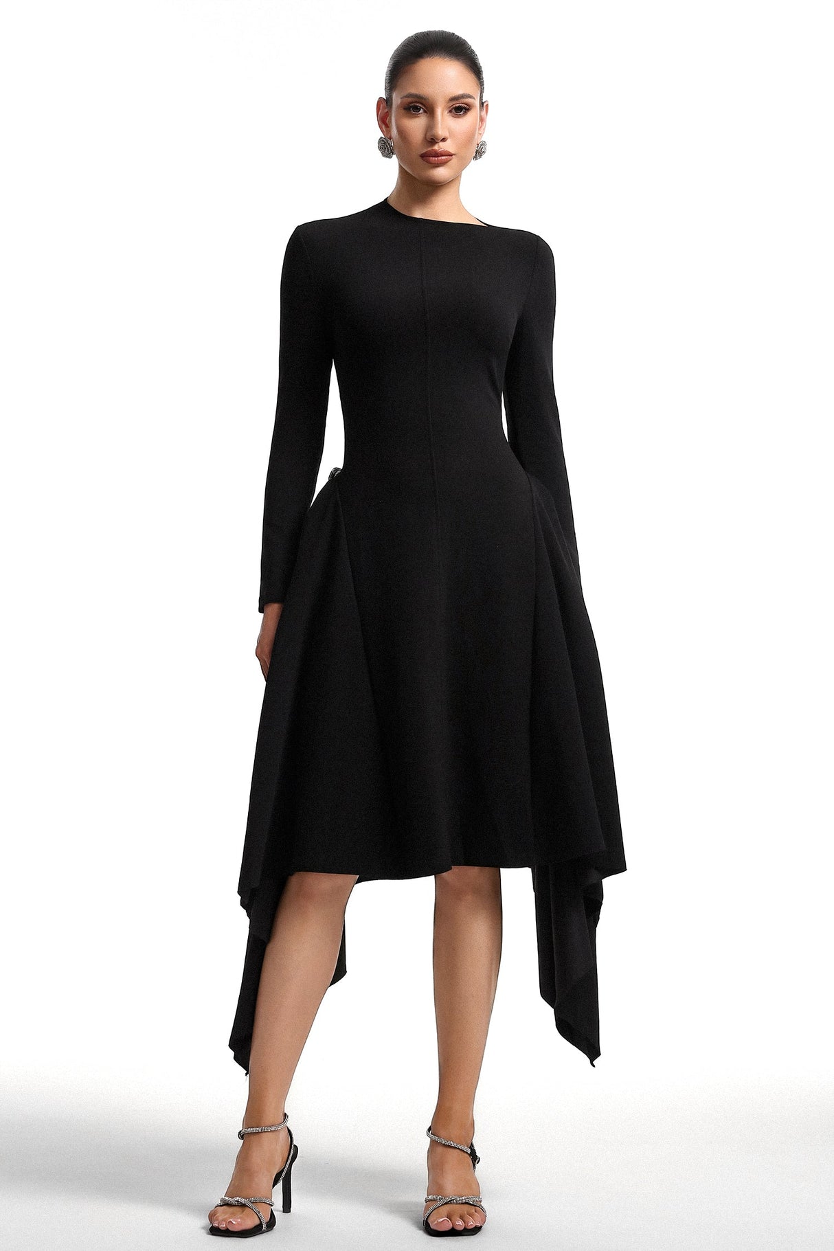 Matilde Black High Low Hemline Dress