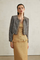 Matilde Jacket Matilde Fringed Crystal Grey Cropped & Fierce