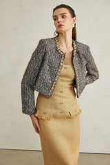 Matilde Jacket Matilde Fringed Crystal Grey Cropped & Fierce