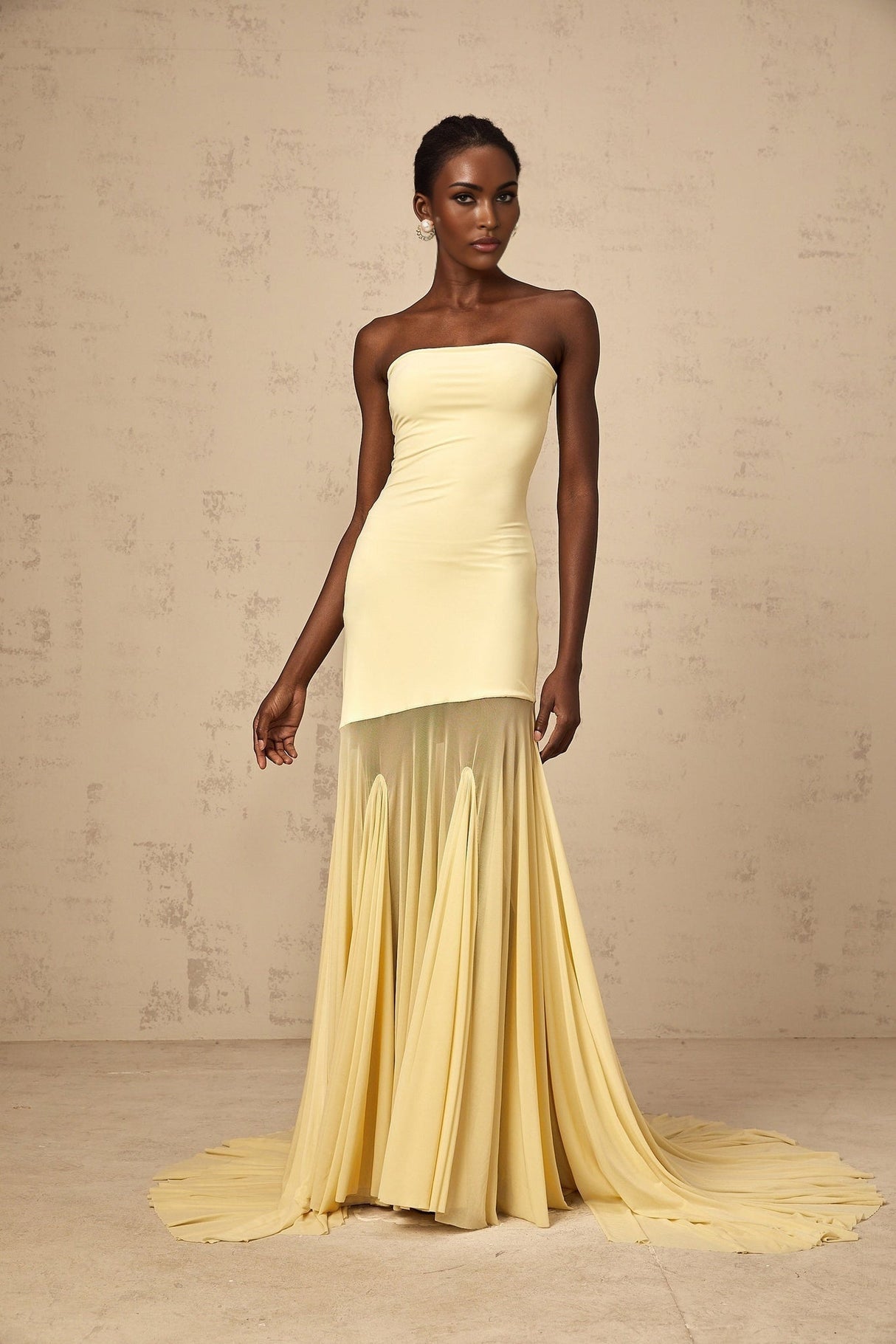 Matilde Maxi Dress - Off - Shoulder Tulle Pleated Floor - Length