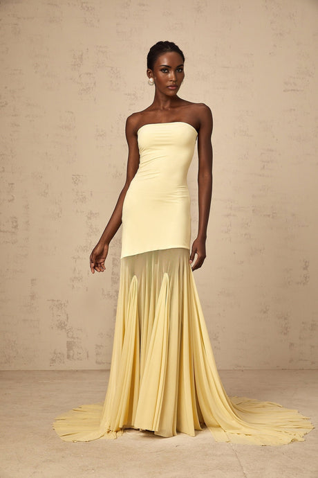 Matilde Maxi Dress - Off - Shoulder Tulle Pleated Floor - Length