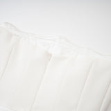 Mattea Maxi Dress in Crisp White & Off - Shoulder