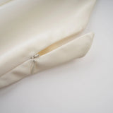 Mattea Mini Dress White Satin Ruffled Shawl Panel Open Back & Thigh - Length